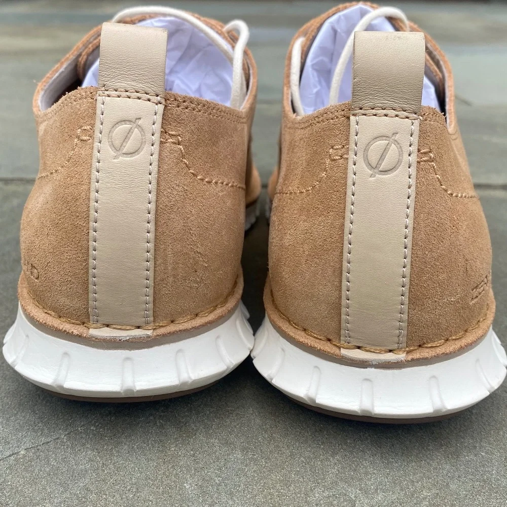 Cole Haan Zerogrand Stitchout Oxford shoes beige ivory suede 11M